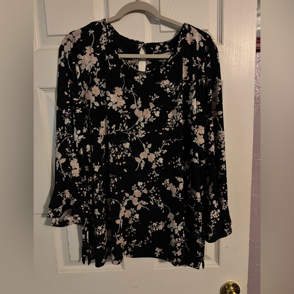 XL Karl Lagerfeld black and pink blouse